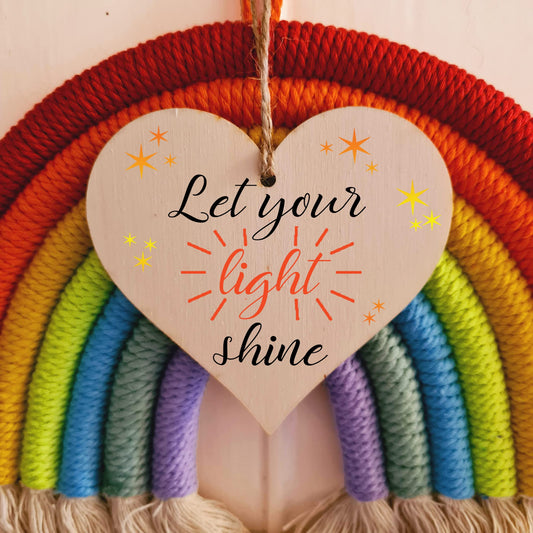 Handmade Wooden Hanging Heart Plaque Gift for Someone Special Inspirational Gift or Self Motivational Treat