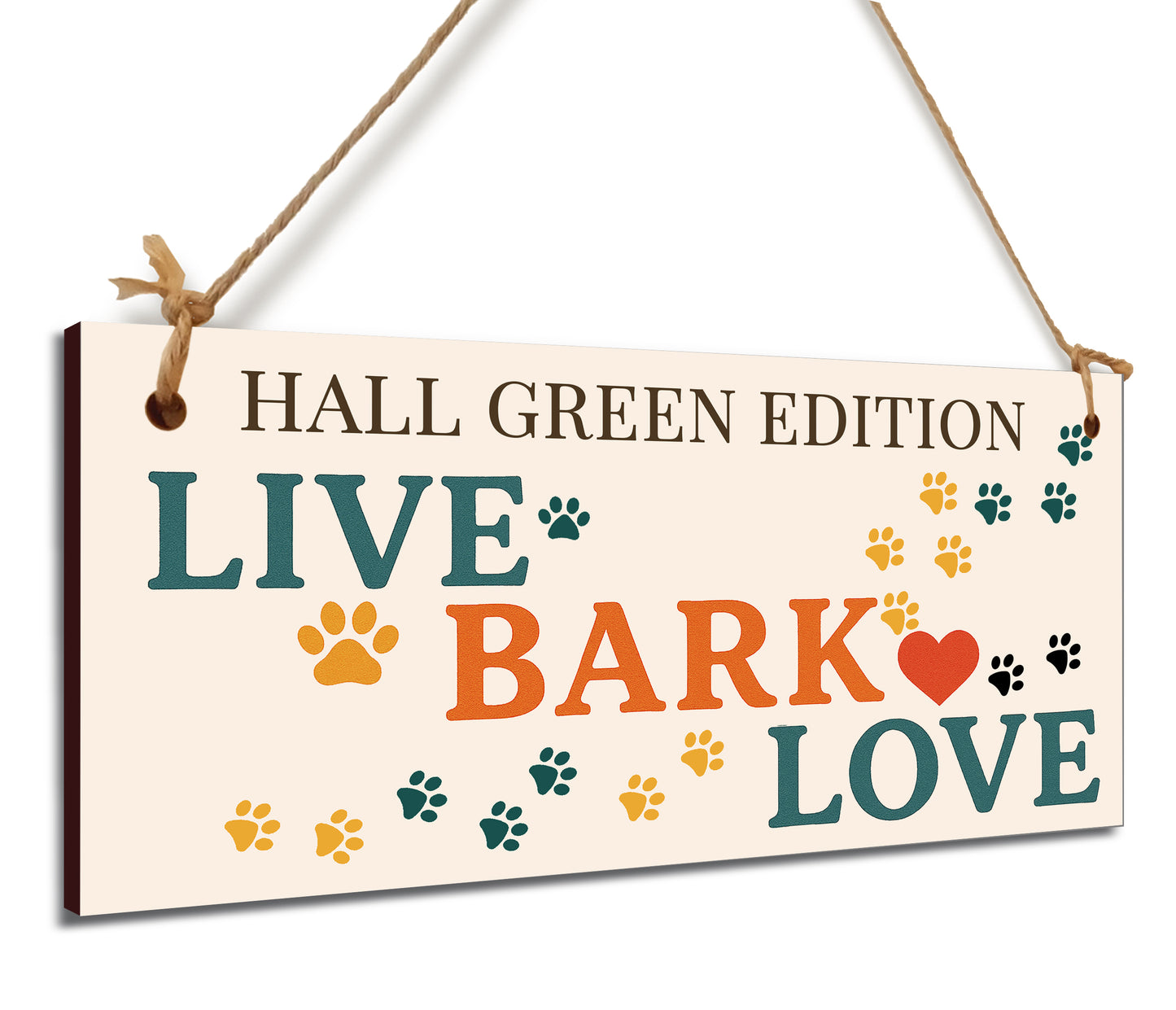 Dog Lover's Hanging Wooden Sign – Handmade Rustic Decor for Hall Green Homes