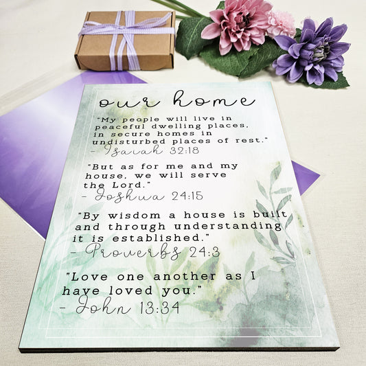 Christian Bible Verse A4 Wooden Plaque Print Sign Wall Art for Home Decor Gifts for Women Inspirational Comforting Family