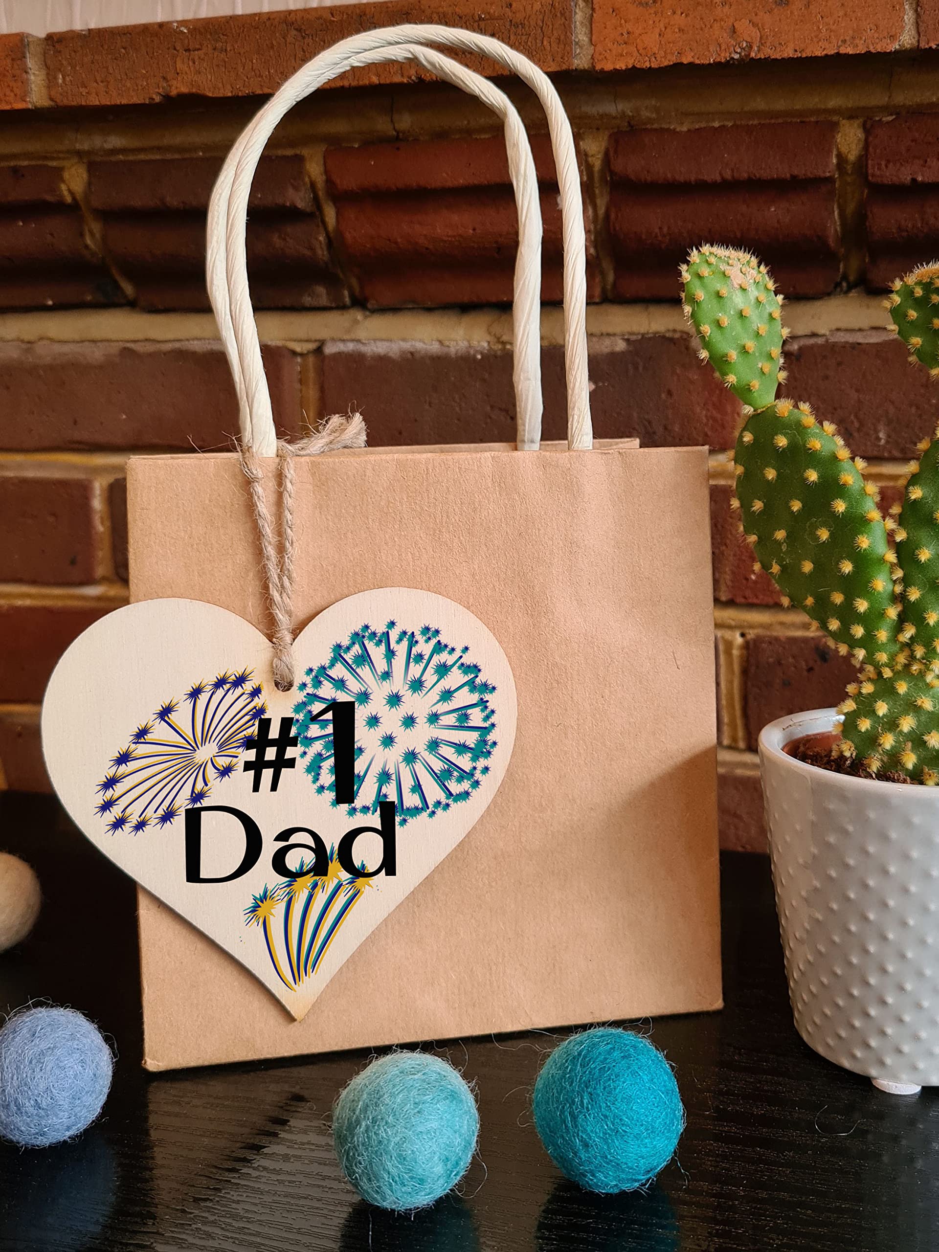 Handmade Wooden Hanging Heart Plaque Gift for Dad this Fathers Day Novelty Fun Thoughtful Keepsake