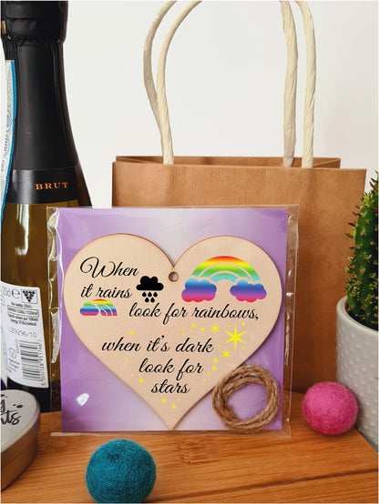 Handmade Wooden Hanging Heart Plaque Gift for Someone Special Inspirational Gift or Self Motivational Treat