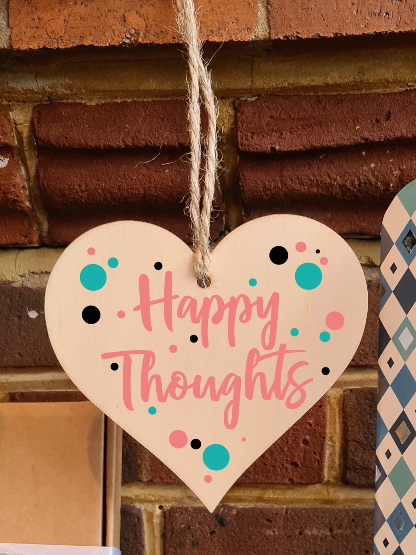 Handmade Wooden Hanging Heart Plaque Gift for Someone Special Inspirational Gift or Self Motivational Treat