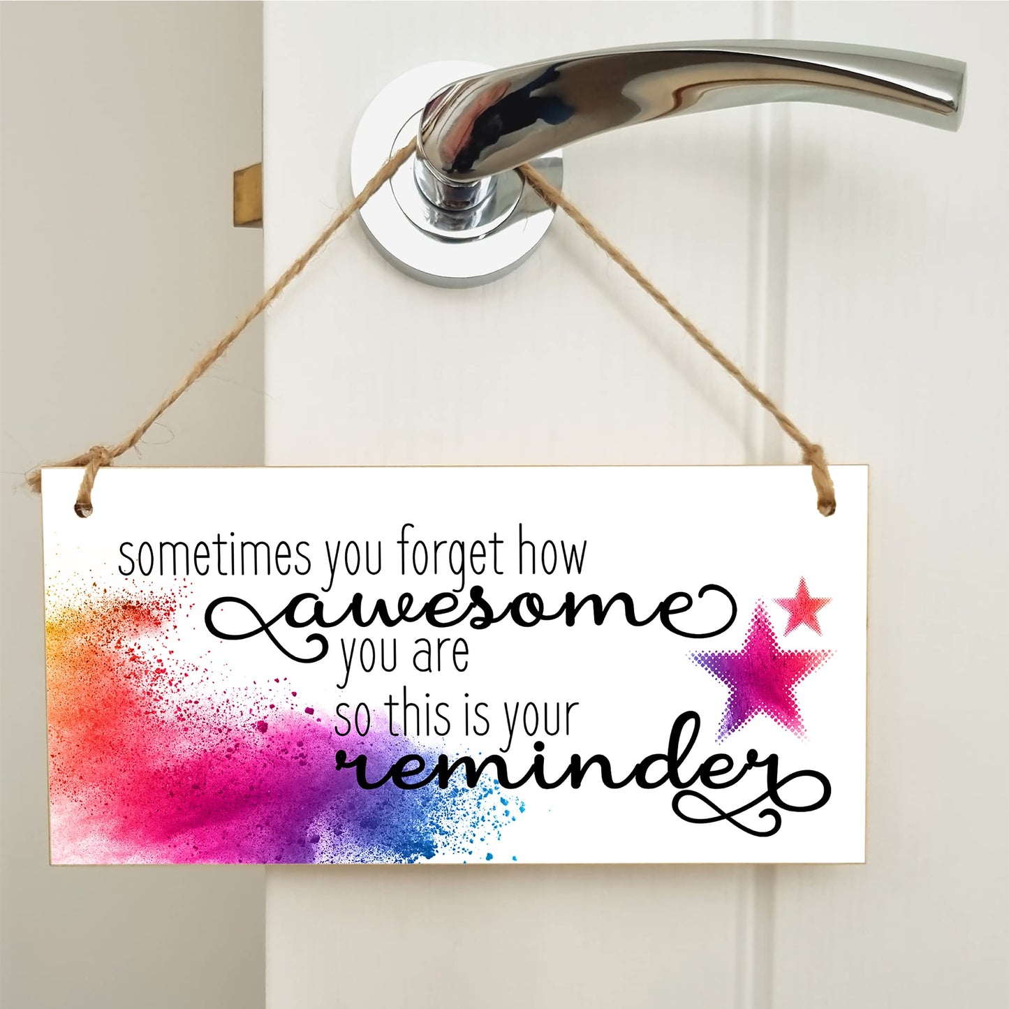 The Plum Penguin Handmade Wooden Hanging Wall Plaque Don't Forget You're Awesome Reminder Inspirational Friendship Gift