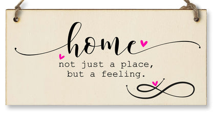The Plum Penguin Handmade Wooden Hanging Wall Plaque Home is Not Just a Place But a Feeling Decorative Sentimental Sign Family