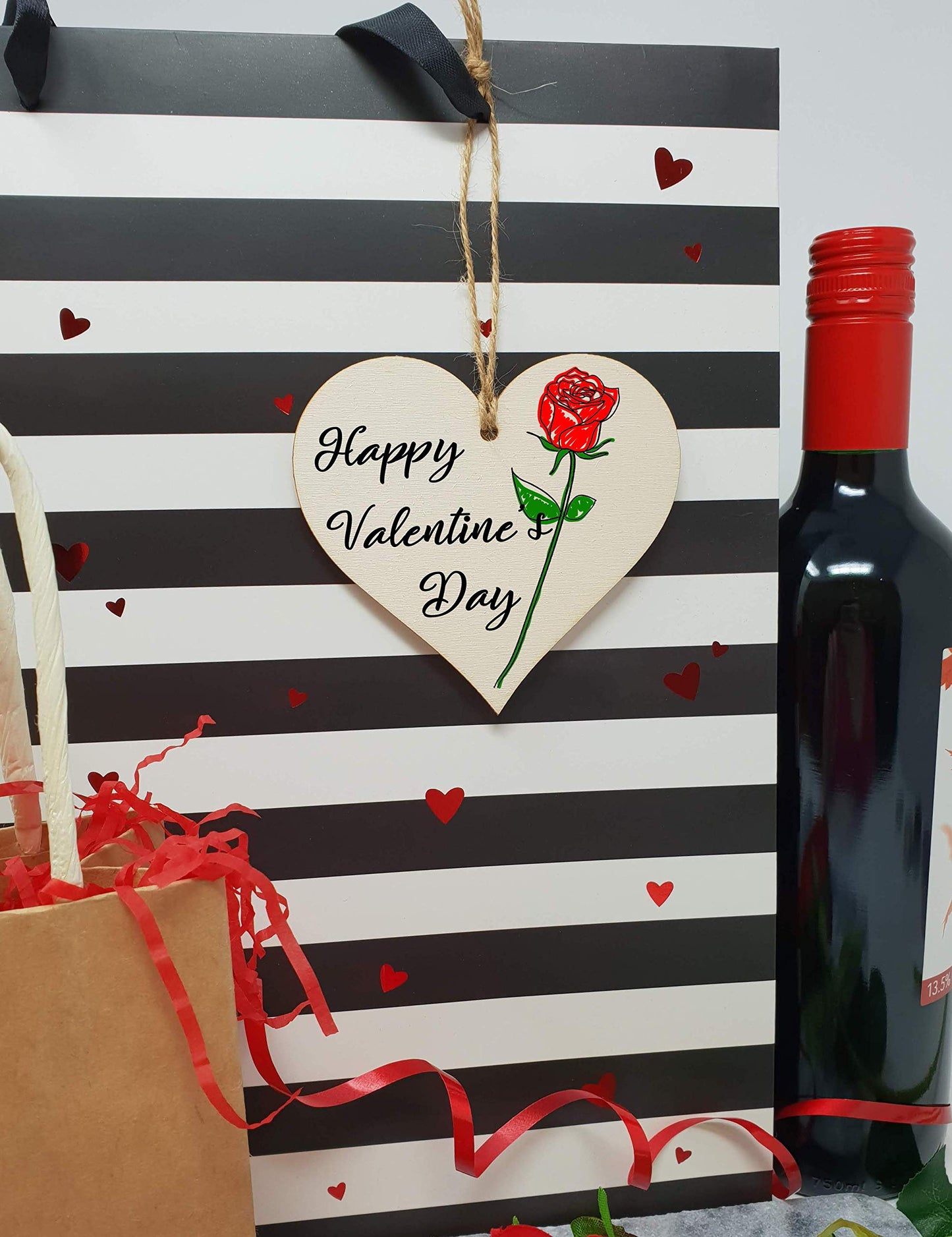 The Plum Penguin Handmade Wooden Hanging Heart Plaque Valentine's Gift for someone special boyfriend girlfriend husband wife romantic keepsake