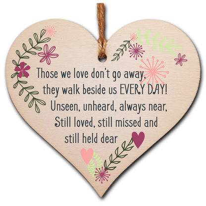 The Plum Penguin Handmade Wooden Hanging Heart Plaque Gift Those We Love Held Dear Missing You Bereavement In Memory Keepsake Wall Hanger