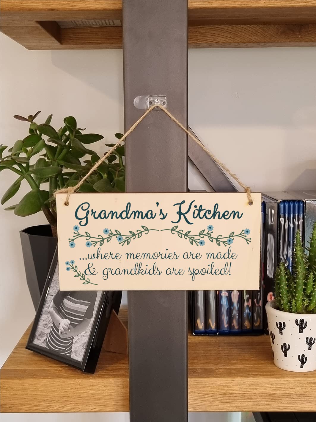 The Plum Penguin Handmade Wooden Hanging Wall Plaque Grandmas Kitchen Memories Made Grandkids Spoiled Gift for Grandparents