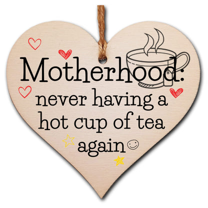 Handmade Wooden Hanging Heart Plaque Gift for Mum Funny Gift about Motherhood