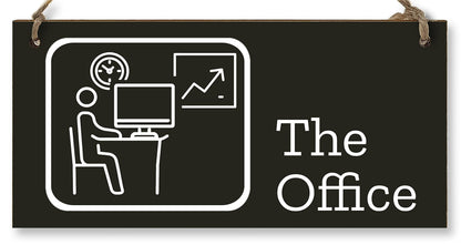 Handmade Wooden Hanging Wall Plaque The Office Funny Novelty Decorative Door Sign Icon Style for Home Office