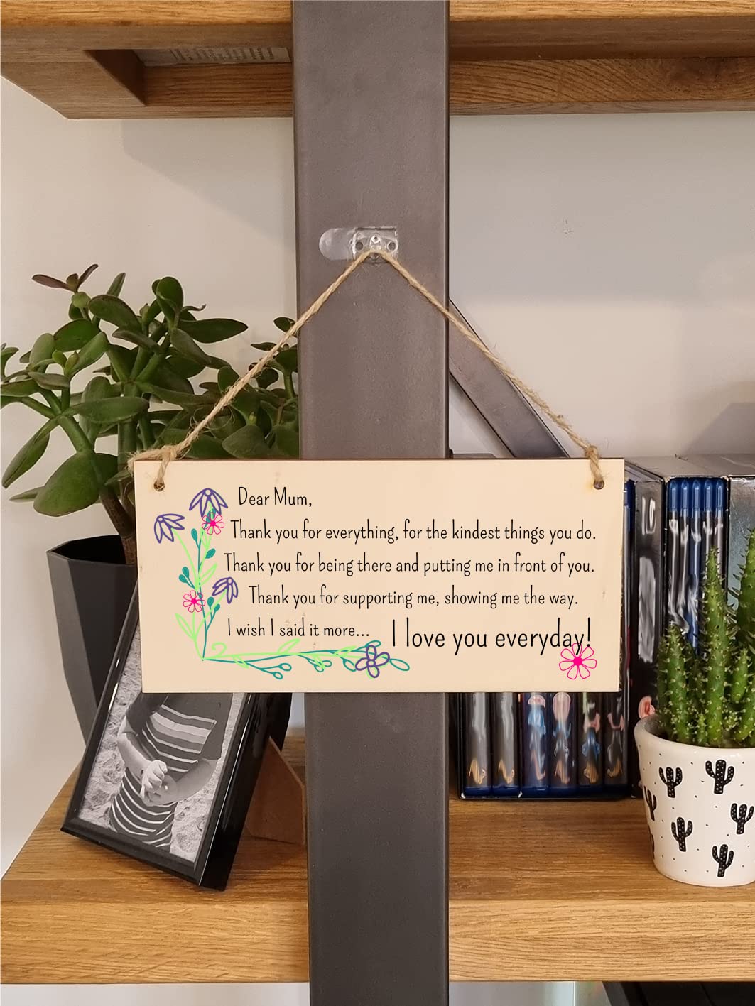 The Plum Penguin Handmade Wooden Hanging Wall Plaque Thank You Mum For Everything Love You Sentimental Gift Sign Mother's Day