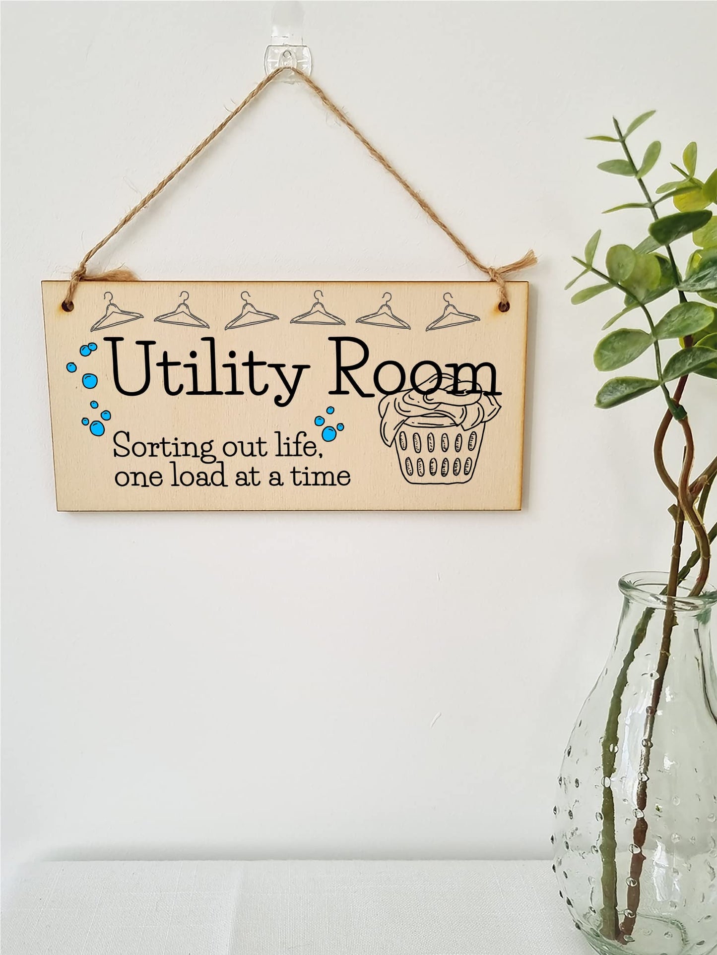 The Plum Penguin Handmade Wooden Hanging Wall Plaque Utility Room Sorting Out Life Funny Decorative Sign Kitchen Washing Room