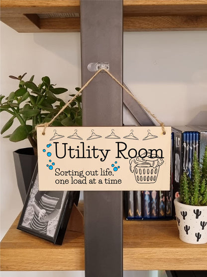 The Plum Penguin Handmade Wooden Hanging Wall Plaque Utility Room Sorting Out Life Funny Decorative Sign Kitchen Washing Room