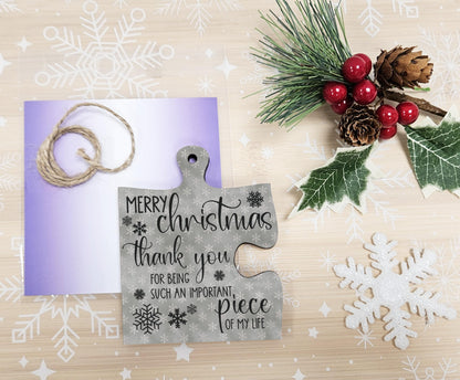 The Plum Penguin Christmas Hanging Jigsaw Puzzle Piece Gift Tag Thank You important Piece Bauble Sign Ornament