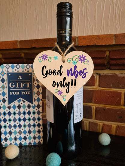 Handmade Wooden Hanging Heart Plaque Gift for Someone Special Inspirational Gift or Self Motivational Treat
