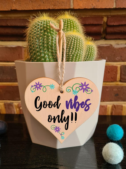 Handmade Wooden Hanging Heart Plaque Gift for Someone Special Inspirational Gift or Self Motivational Treat