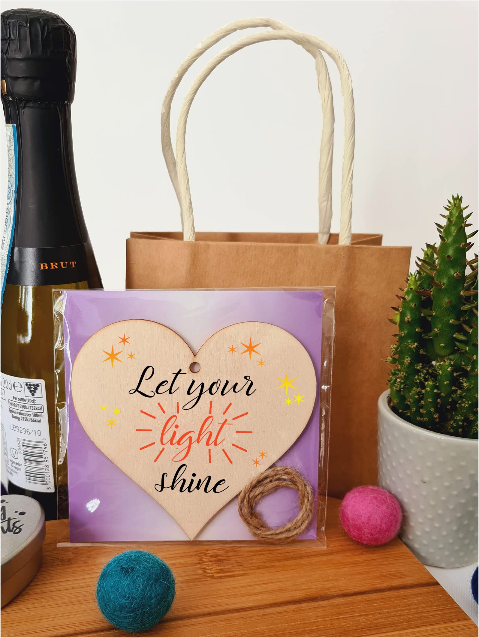 Handmade Wooden Hanging Heart Plaque Gift for Someone Special Inspirational Gift or Self Motivational Treat
