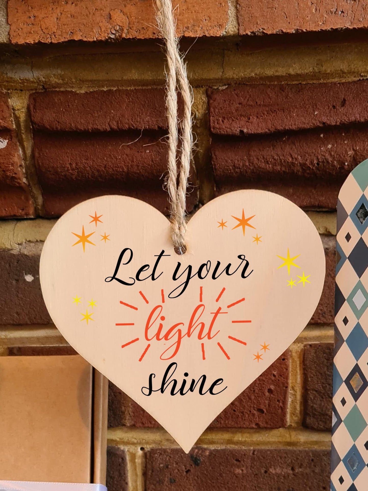 Handmade Wooden Hanging Heart Plaque Gift for Someone Special Inspirational Gift or Self Motivational Treat