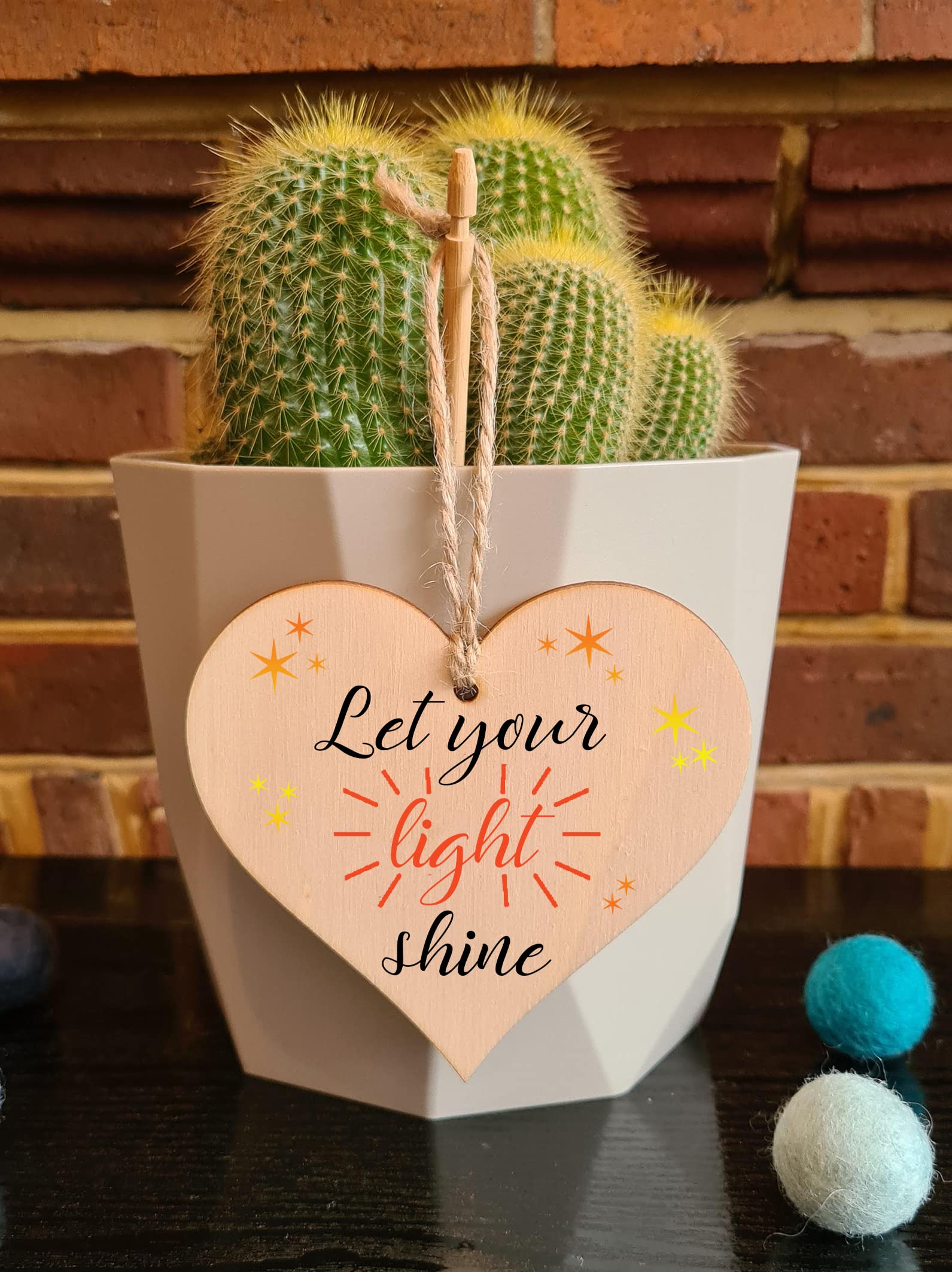 Handmade Wooden Hanging Heart Plaque Gift for Someone Special Inspirational Gift or Self Motivational Treat