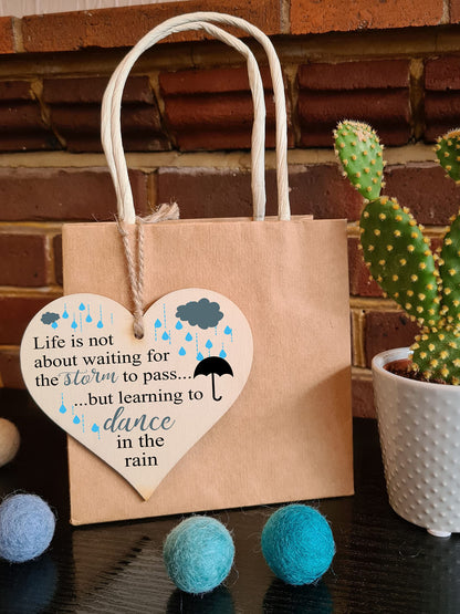 Handmade Wooden Hanging Heart Plaque Gift for Someone Special Inspirational Gift or Self Motivational Treat