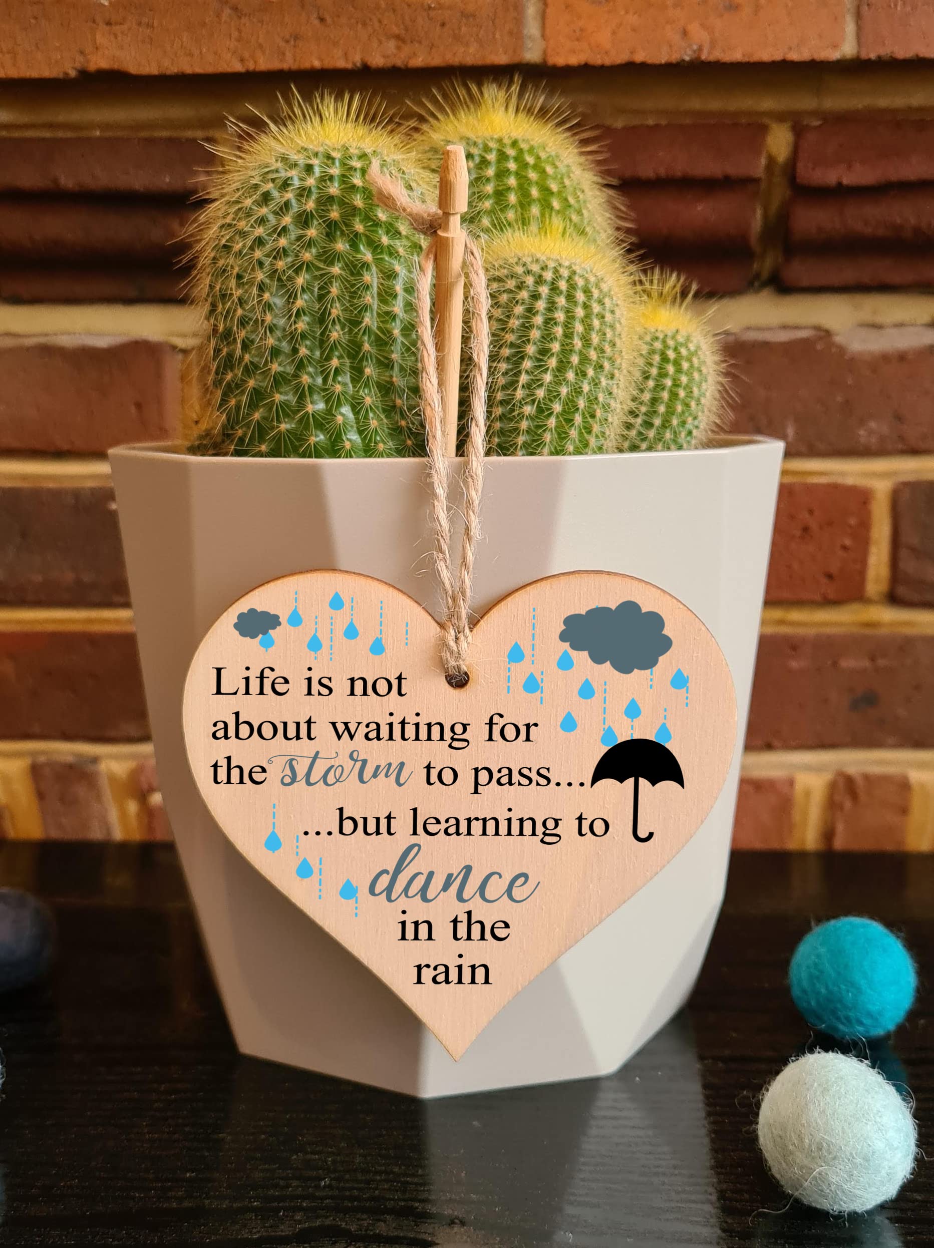 Handmade Wooden Hanging Heart Plaque Gift for Someone Special Inspirational Gift or Self Motivational Treat
