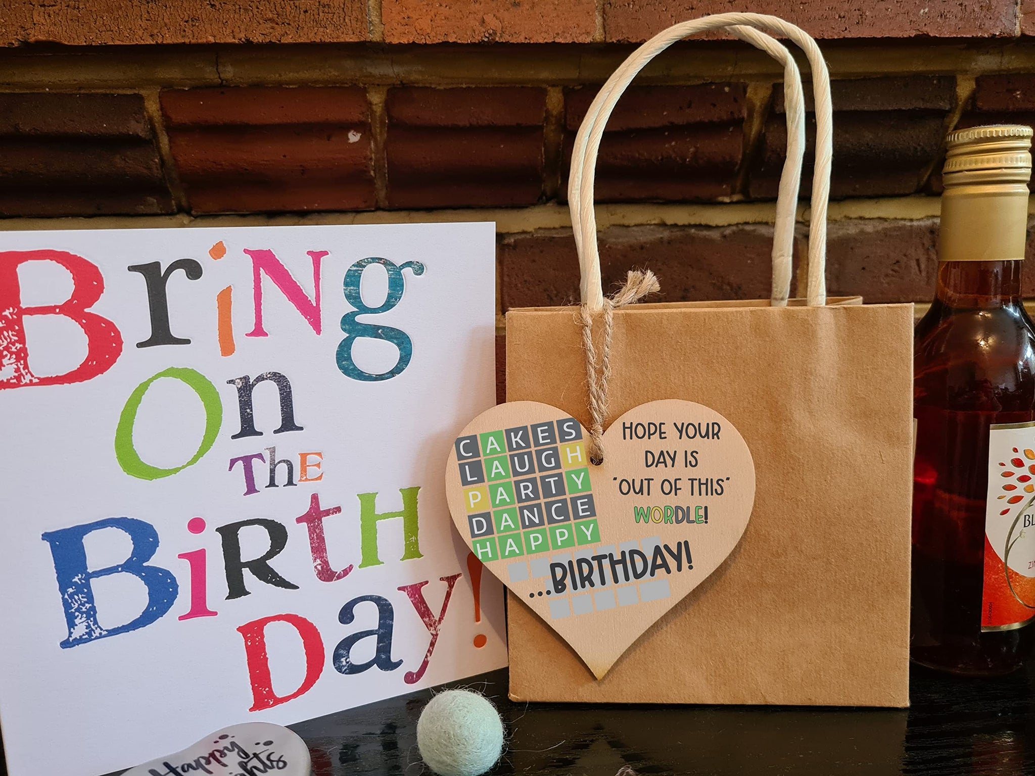 The Plum Penguin Handmade Wooden Hanging Heart Plaque Gift Happy Birthday Hope its out of this world Wordle Fun Words