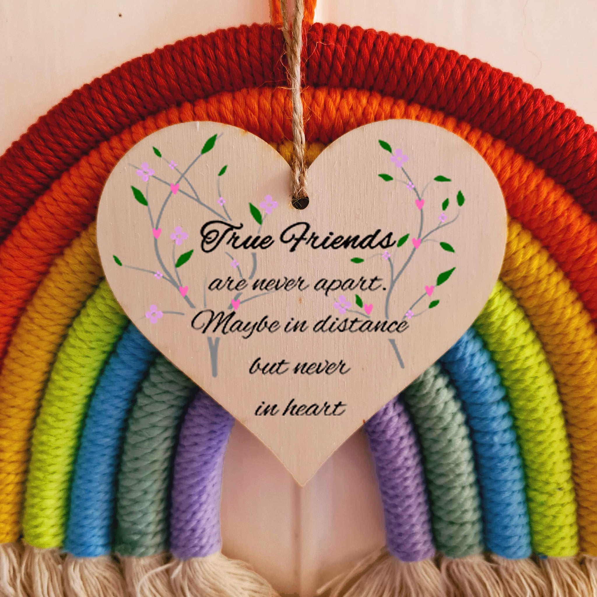 Handmade Wooden Hanging Heart Plaque Gift Perfect for your Best Friend Friendship Keepsake