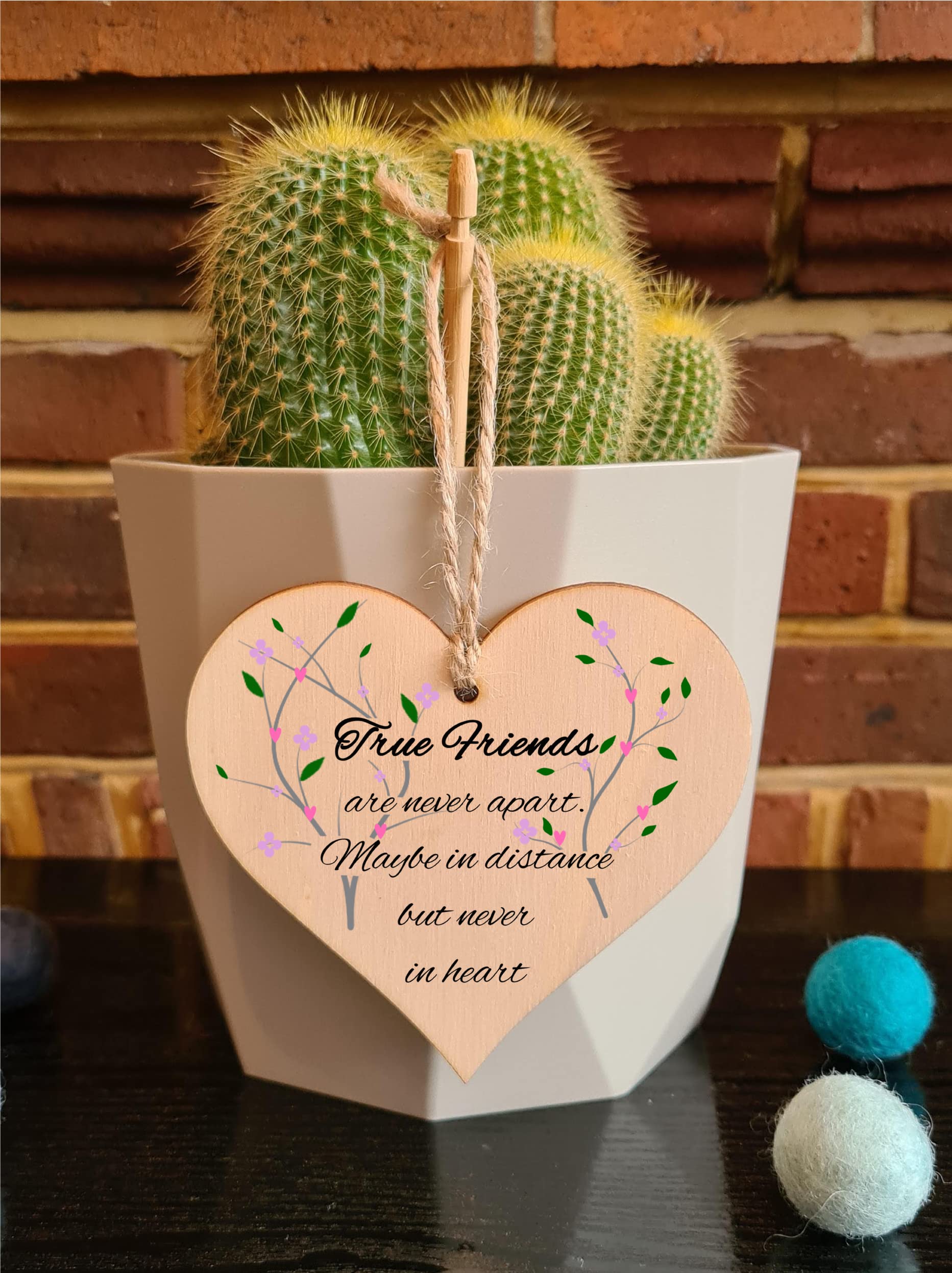 Handmade Wooden Hanging Heart Plaque Gift Perfect for your Best Friend Friendship Keepsake