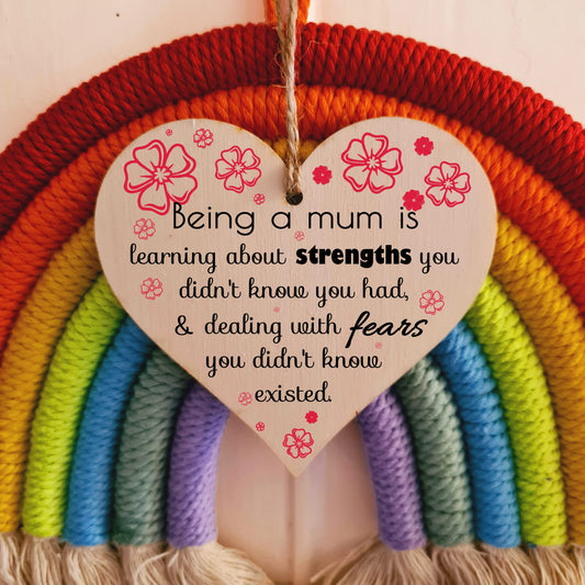 Handmade Wooden Hanging Heart Plaque Gift for Mum Loving Thoughtful Present