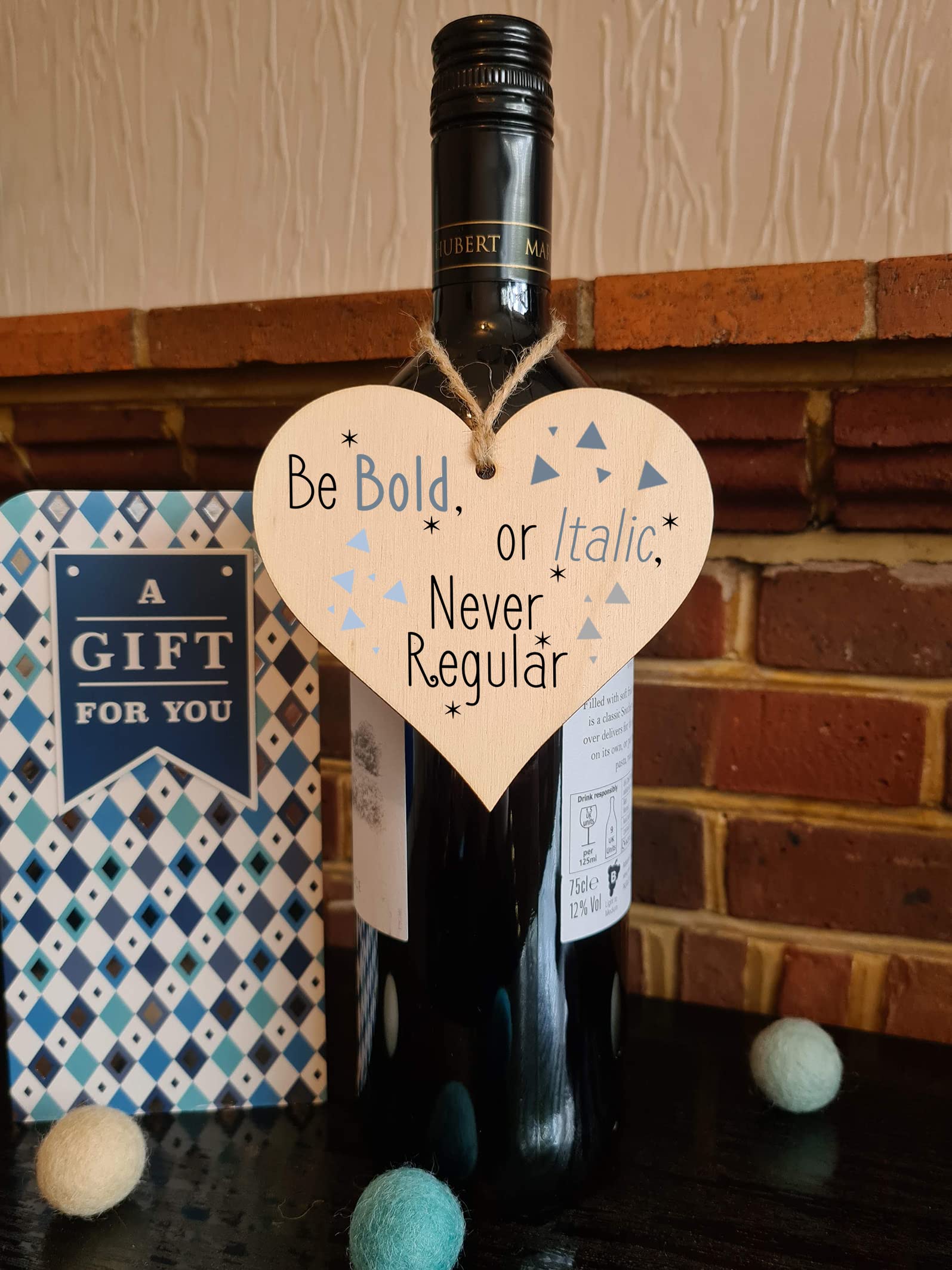 Handmade Wooden Hanging Heart Plaque Gift for Someone Special Inspirational Gift or Self Motivational Treat
