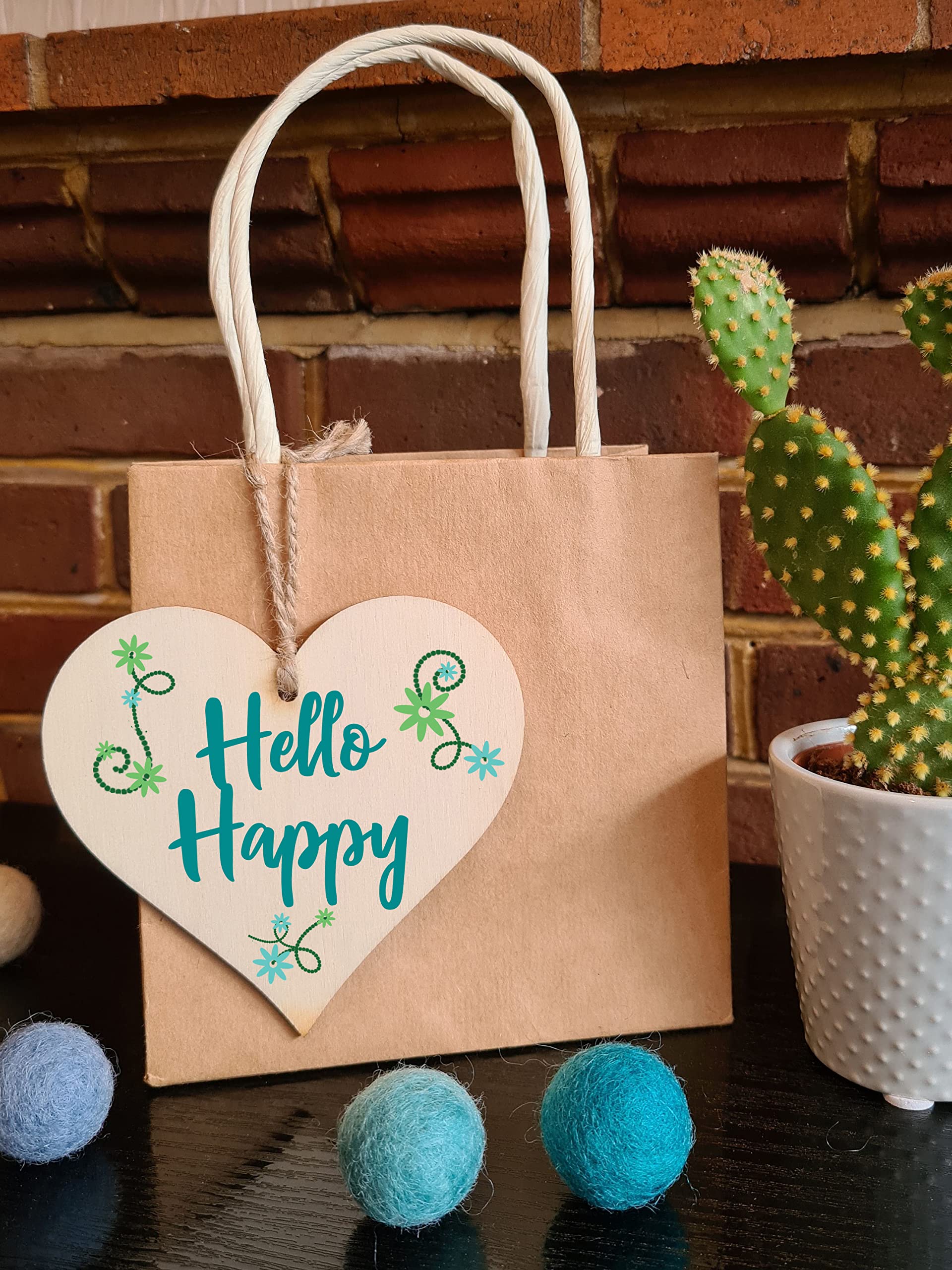 Handmade Wooden Hanging Heart Plaque Gift for Someone Special Inspirational Gift or Self Motivational Treat