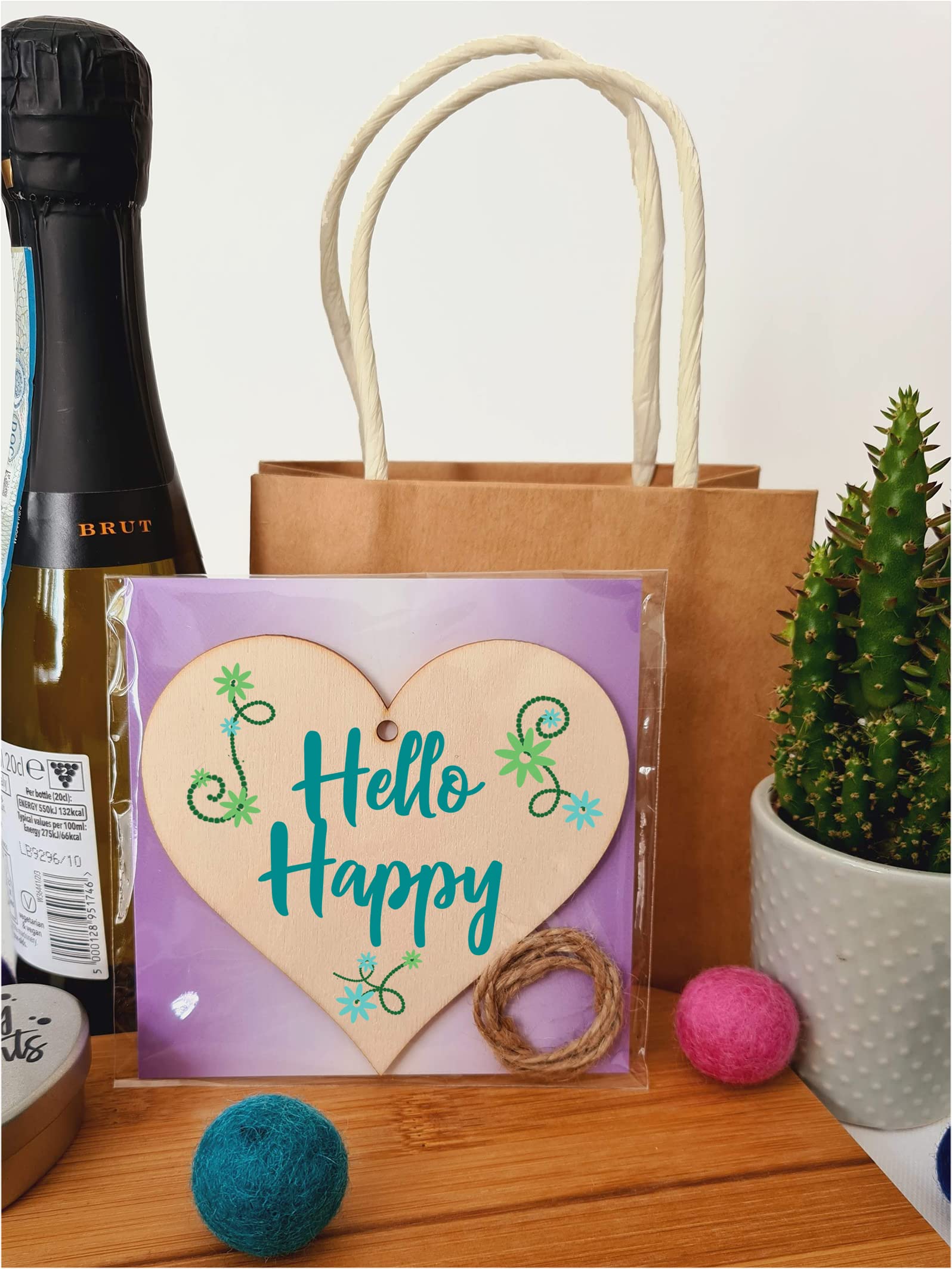 Handmade Wooden Hanging Heart Plaque Gift for Someone Special Inspirational Gift or Self Motivational Treat