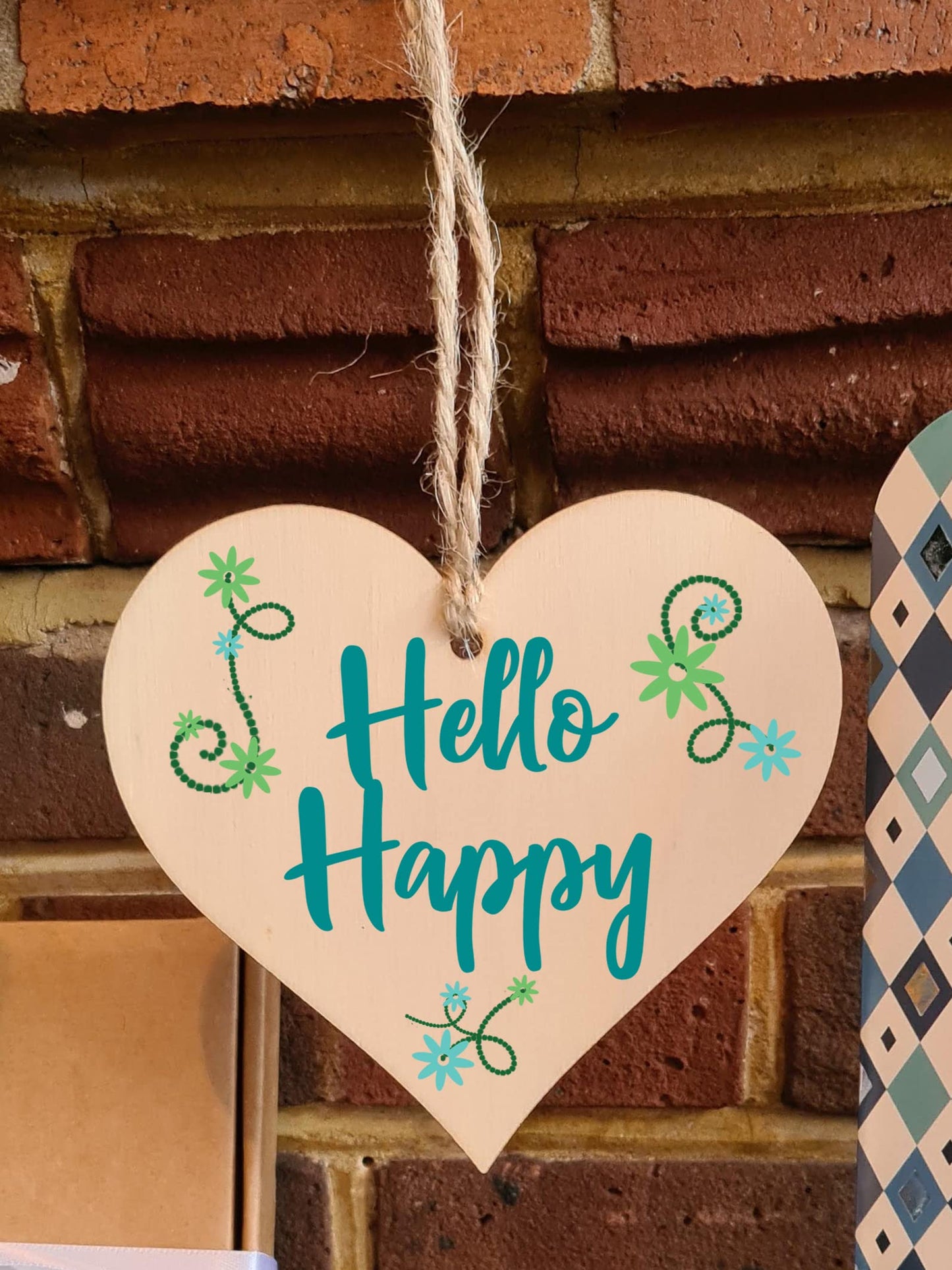 Handmade Wooden Hanging Heart Plaque Gift for Someone Special Inspirational Gift or Self Motivational Treat