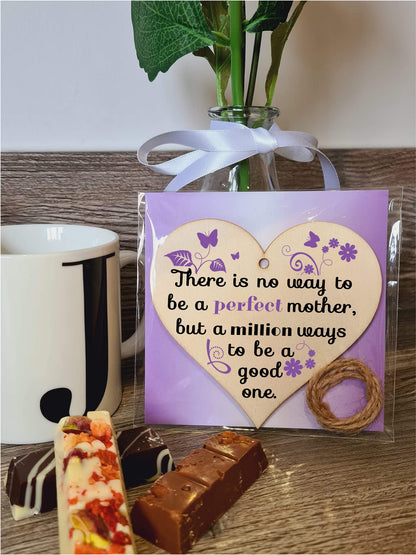 Handmade Wooden Hanging Heart Plaque Gift for Mum Loving Thoughtful Present