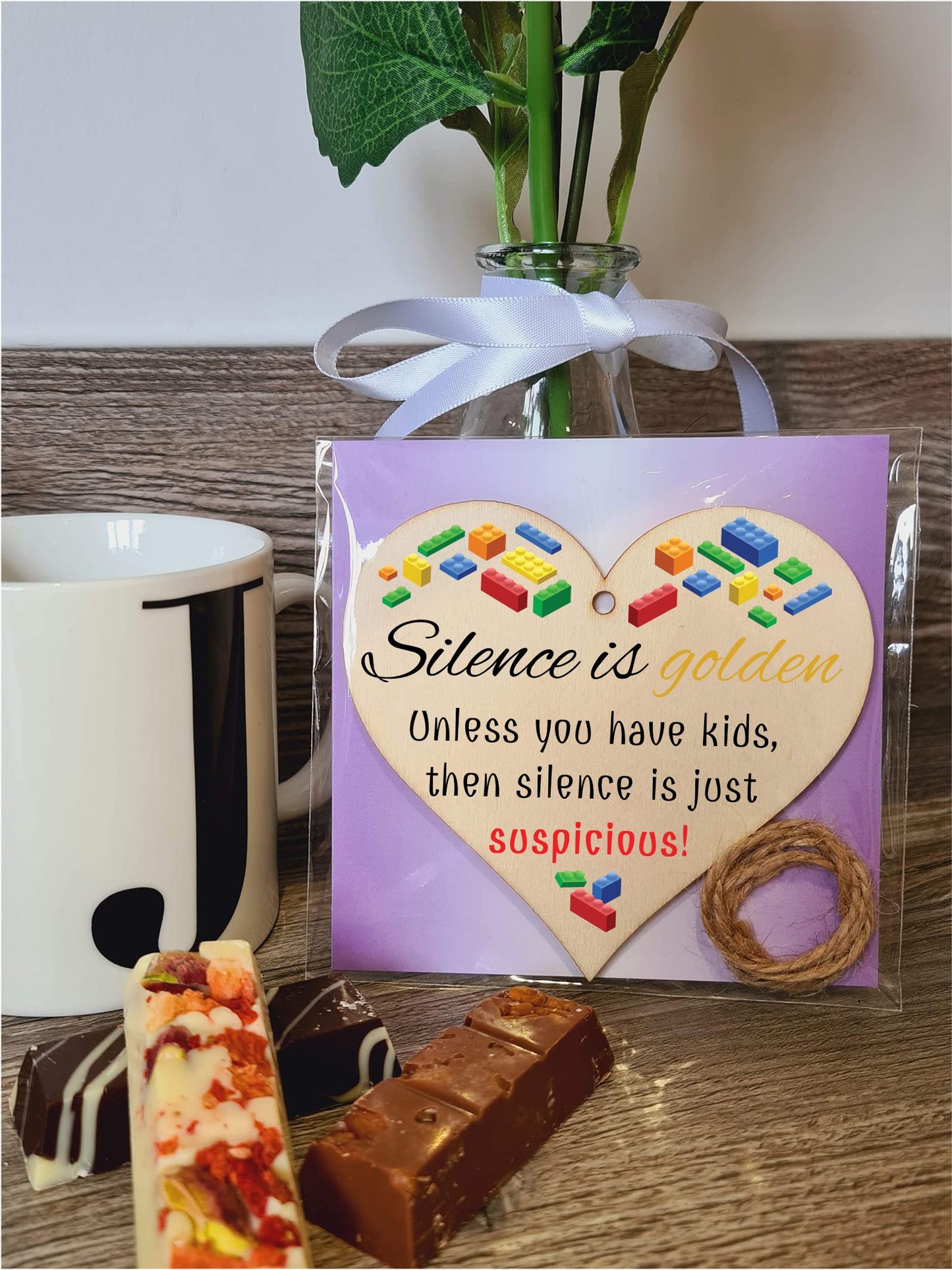Handmade Wooden Hanging Heart Plaque Gift for Mum Funny Gift about Motherhood