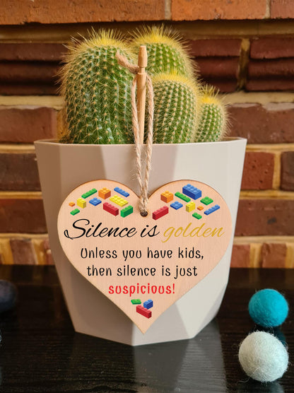 Handmade Wooden Hanging Heart Plaque Gift for Mum Funny Gift about Motherhood