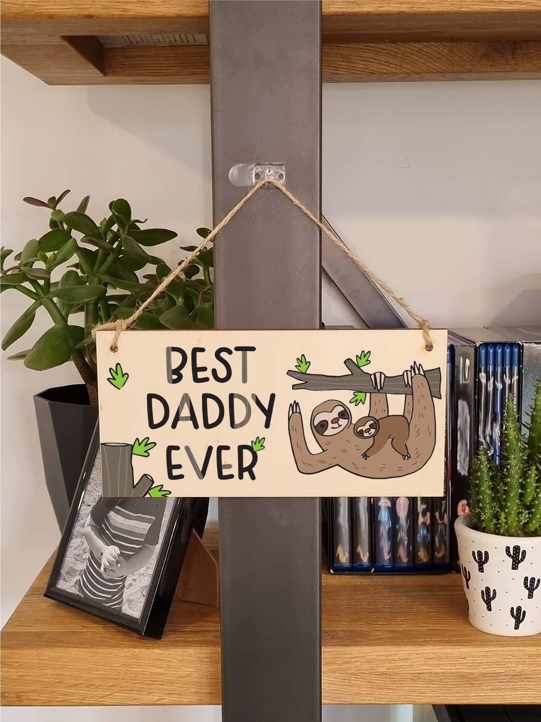The Plum Penguin Handmade Wooden Hanging Wall Plaque Best Daddy Ever Decorative Sentimental Gift Father's Day Office Man Cave