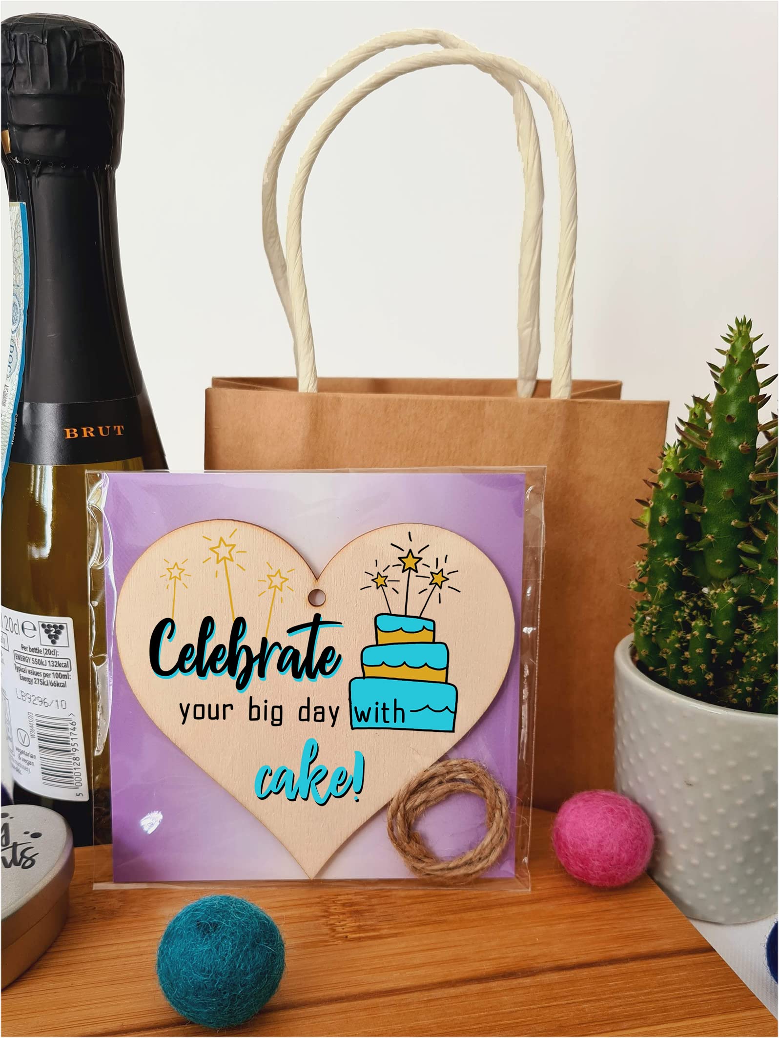 Handmade Wooden Hanging Heart Plaque Gift for Someone Special Happy Birthday Keepsake