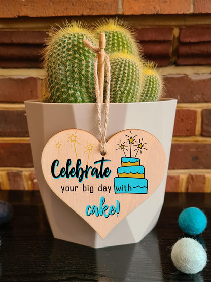 Handmade Wooden Hanging Heart Plaque Gift for Someone Special Happy Birthday Keepsake