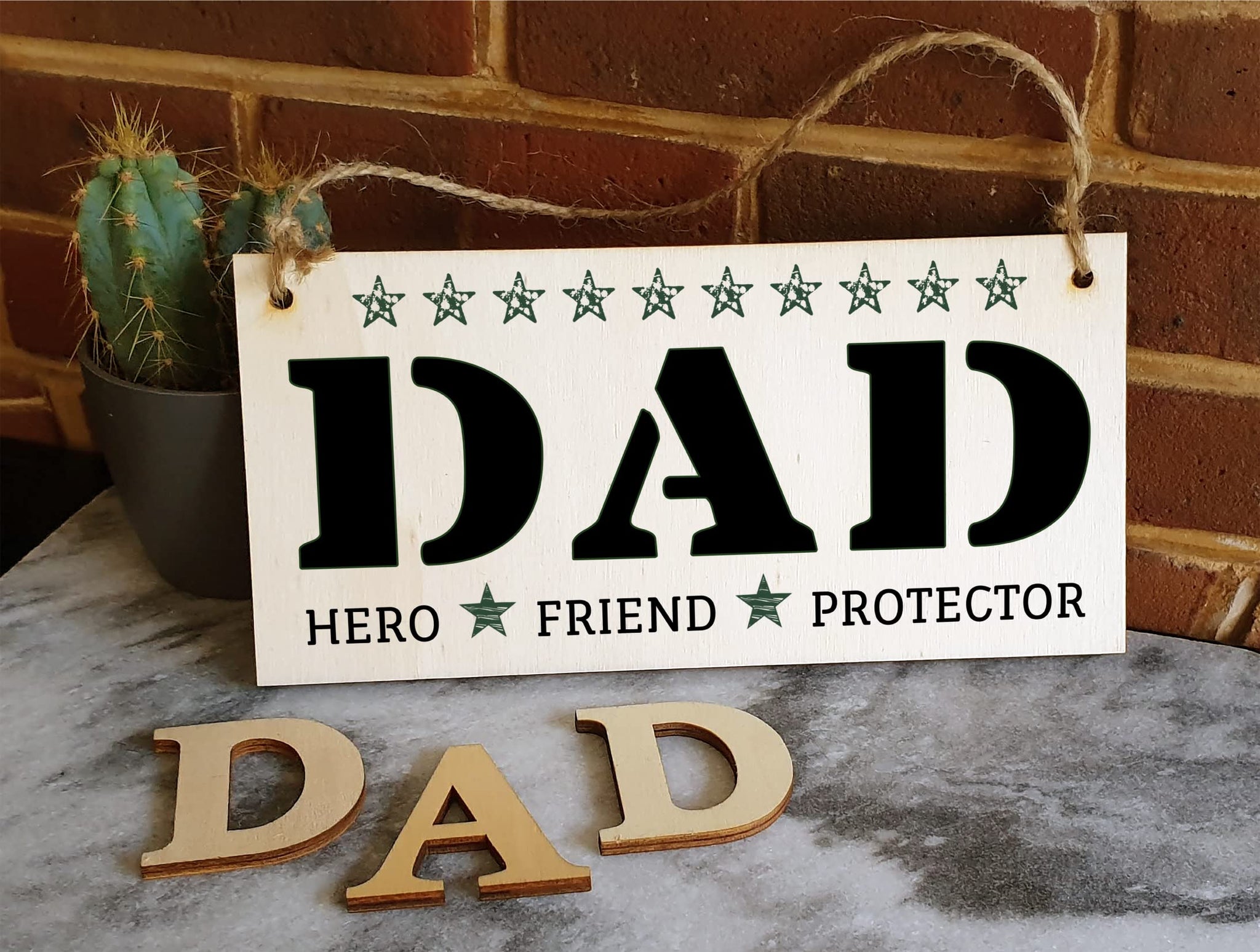 The Plum Penguin Handmade Wooden Hanging Wall Plaque Dad Hero Friend Protector Sentimental Gift Father's Day Office Man Cave