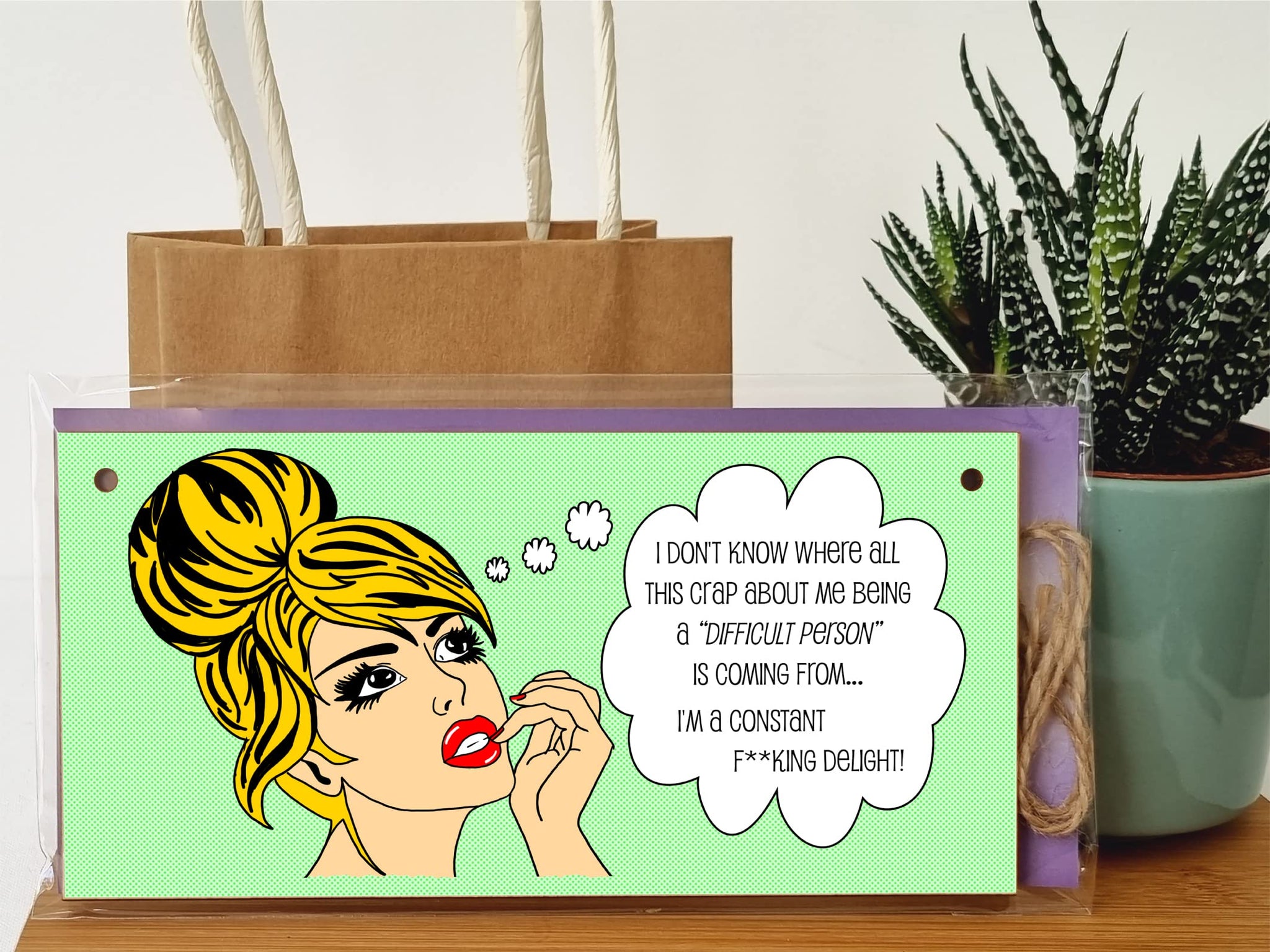 The Plum Penguin Handmade Wooden Hanging Wall Plaque I Don't Know Why Difficult Constant Delight Funny Rude Joke Novelty Sign
