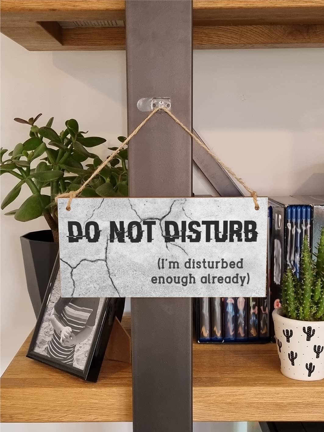 The Plum Penguin Handmade Wooden Hanging Wall Plaque Do Not Disturb Sign I'm Disturbed Already Funny Rude Joke Novelty Gift