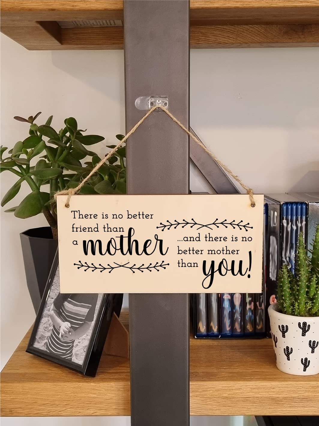 The Plum Penguin Handmade Wooden Hanging Wall Plaque No Better Friend Than a Mother Sentimental Gift Sign Mother's Day