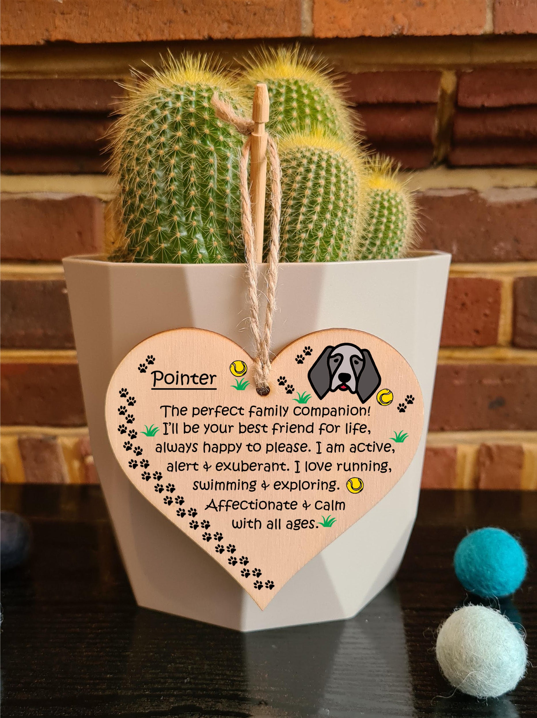 Handmade Wooden Hanging Heart Plaque Gift Perfect for Dog Lovers Pet Keepsake Novelty Decoration
