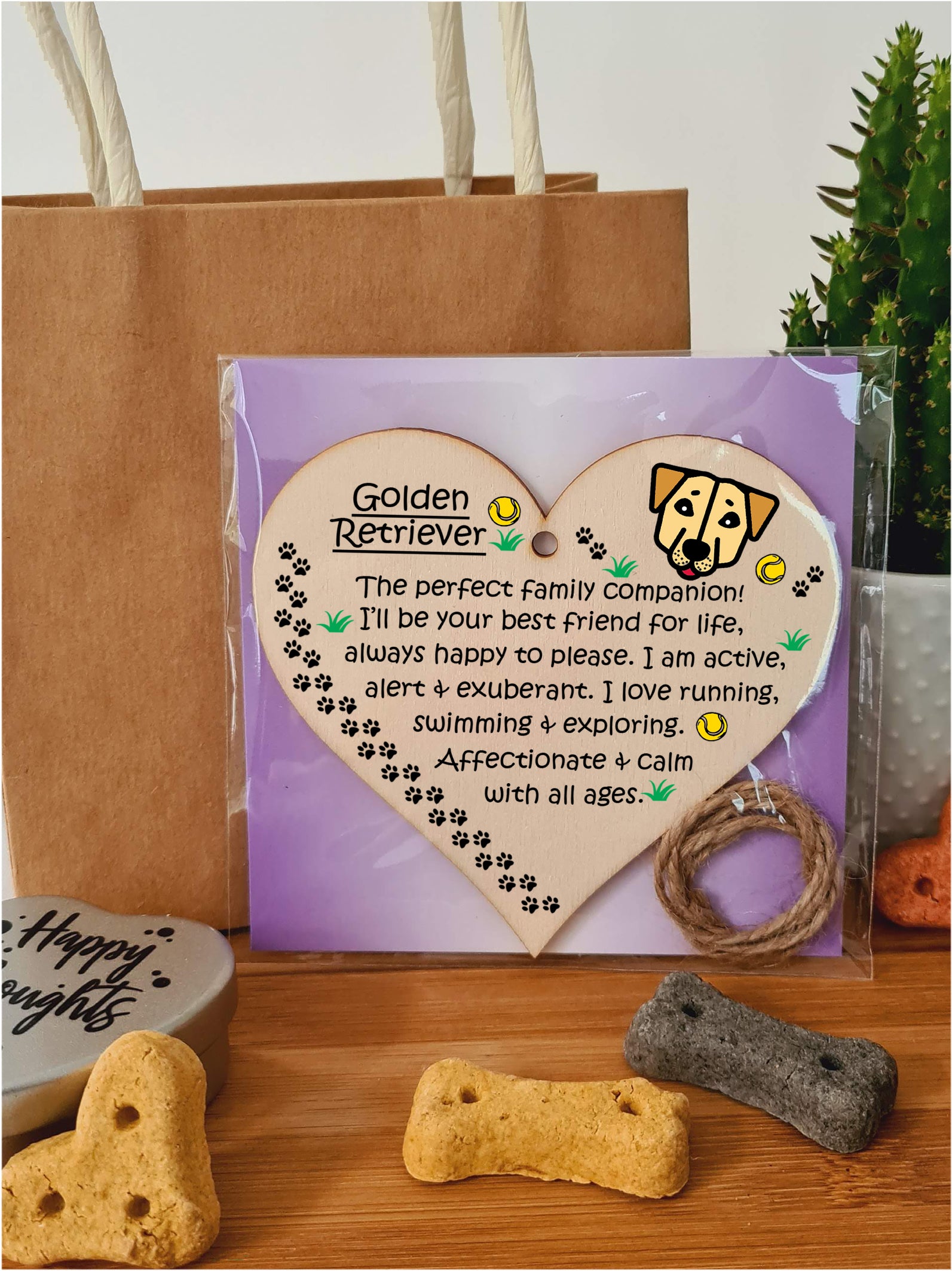 Handmade Wooden Hanging Heart Plaque Gift Perfect for Dog Lovers Pet Keepsake Novelty Decoration