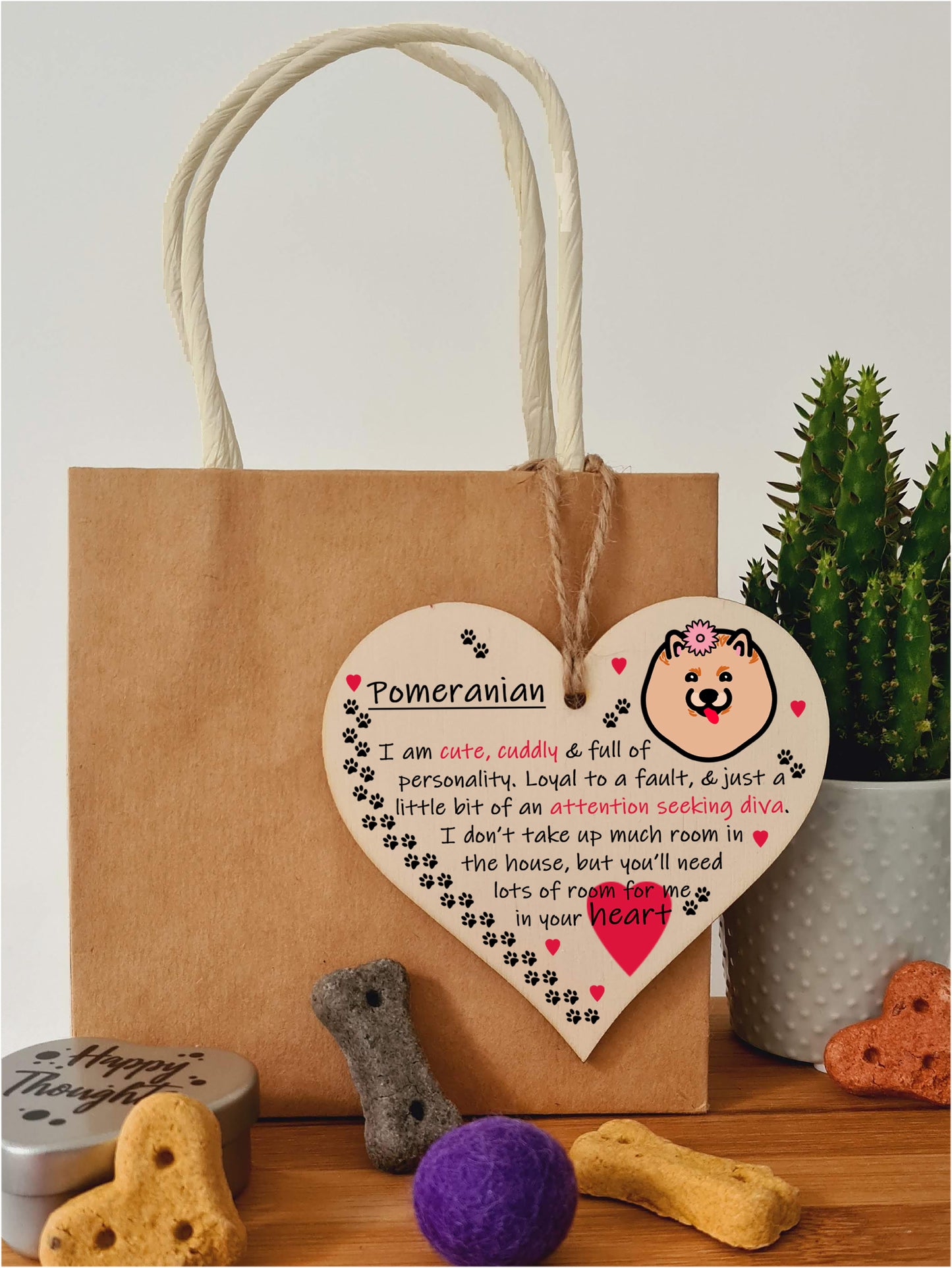 Handmade Wooden Hanging Heart Plaque Gift Perfect for Dog Lovers Pet Keepsake Novelty Decoration