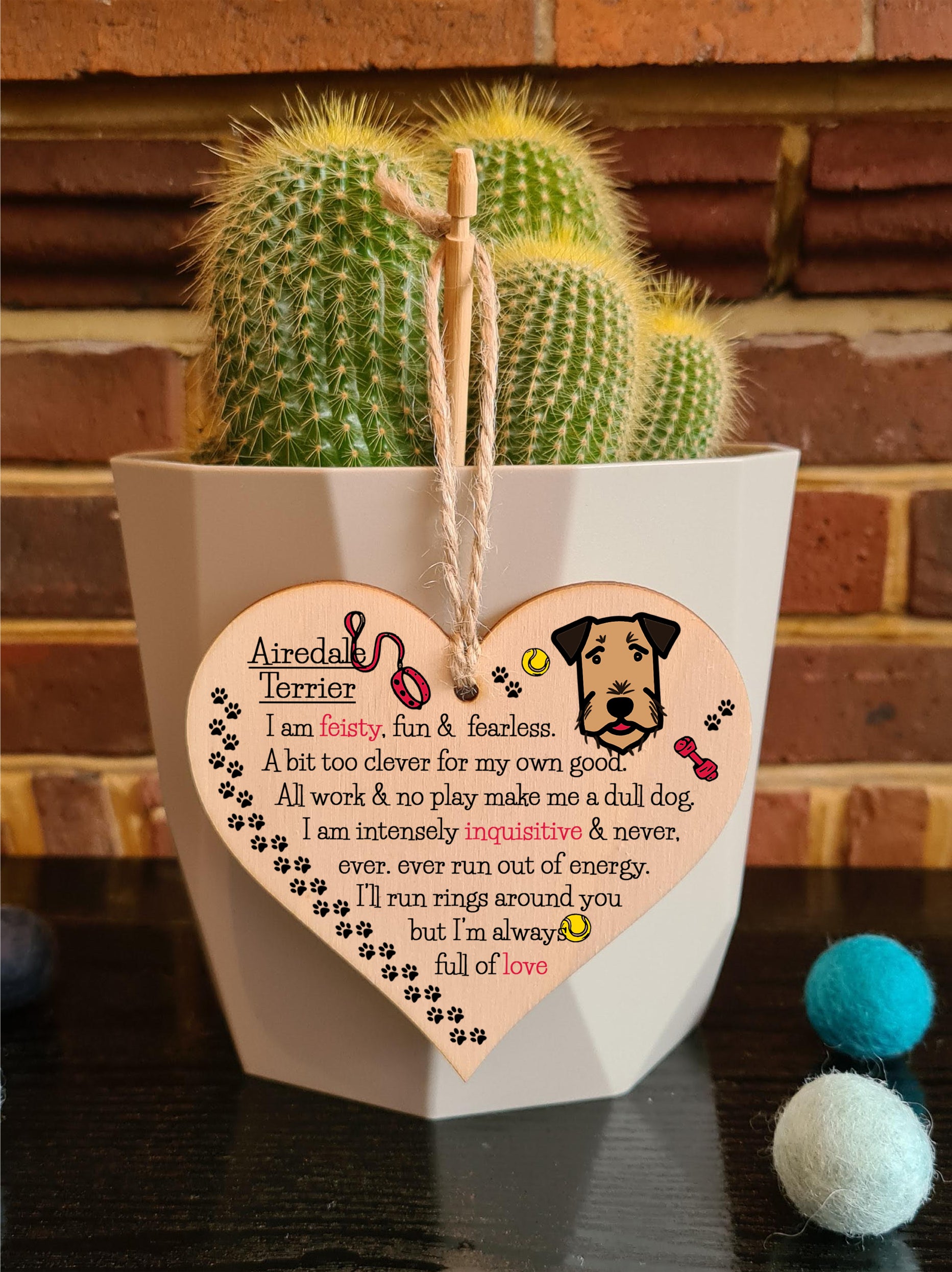 Handmade Wooden Hanging Heart Plaque Gift Perfect for Dog Lovers Pet Keepsake Novelty Decoration