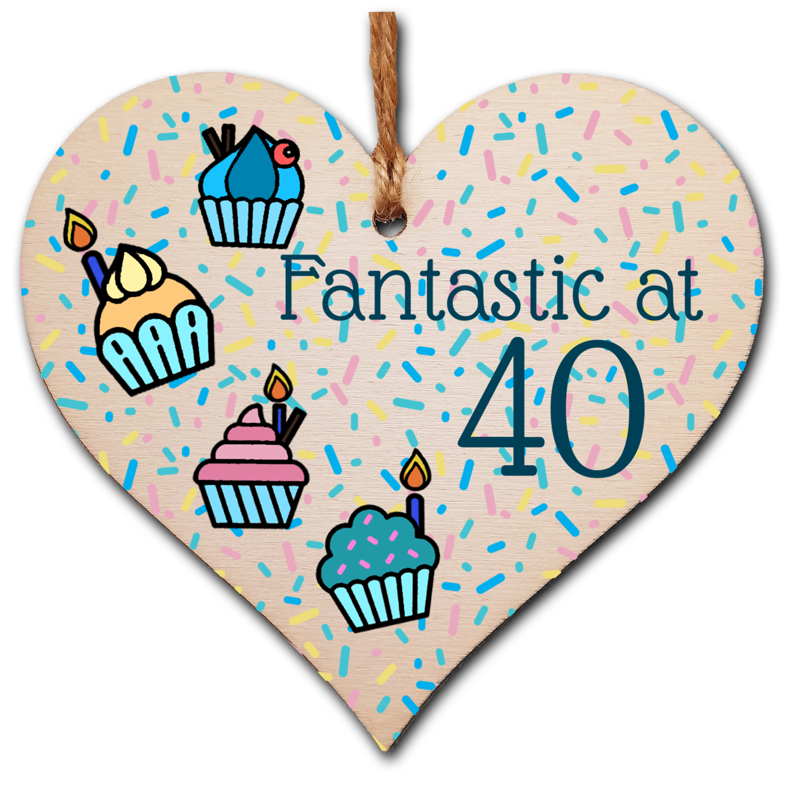 Handmade Wooden Hanging Heart Plaque Gift Fantastic At Forty Birthday Card Alternative Wall Hanger Bottle Decoration Life Begins