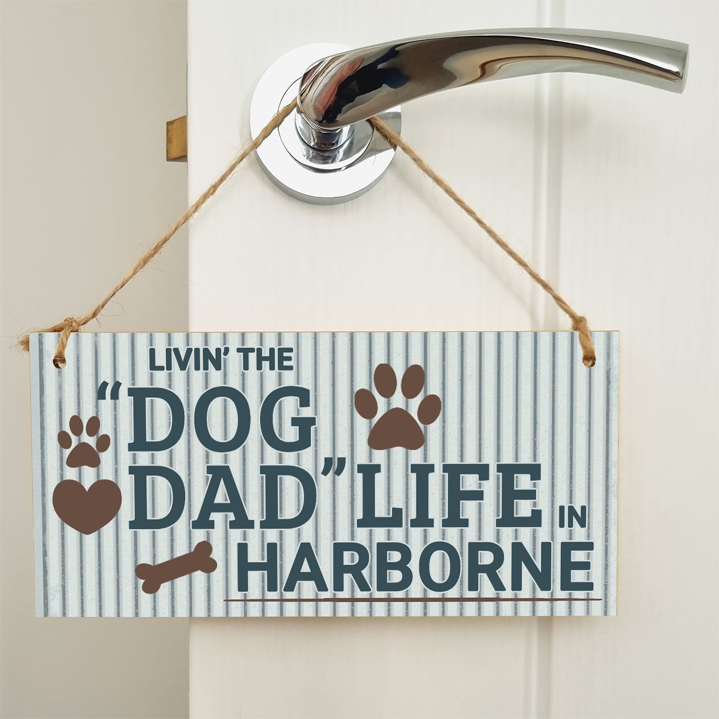 Dog Lover's Hanging Wooden Sign – Handmade Rustic Decor for Harborne Homes