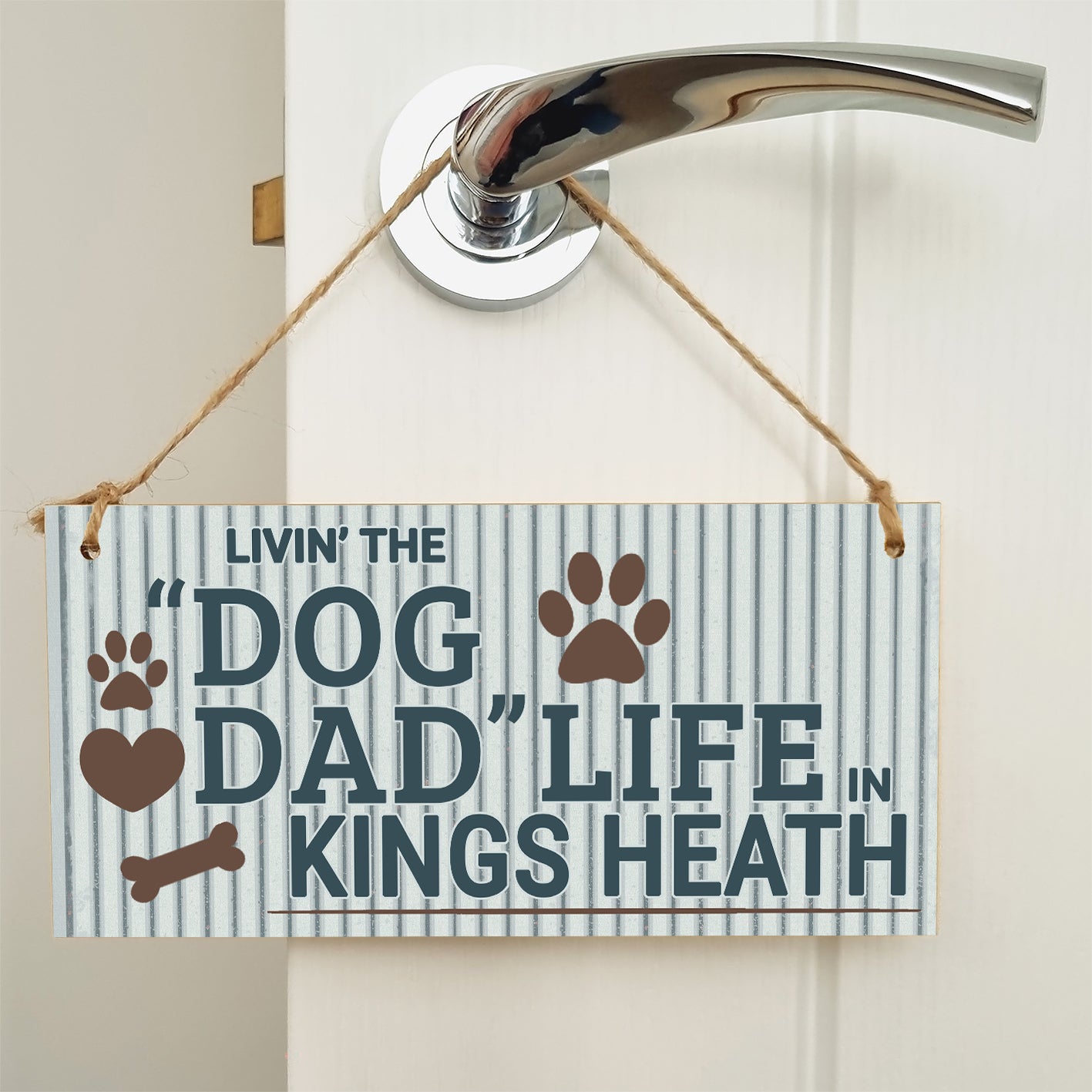 Dog Lover's Hanging Wooden Sign – Handmade Rustic Decor for Kings Heath Homes