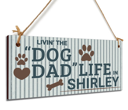 Dog Lover's Hanging Wooden Sign – Handmade Rustic Decor for Shirley Homes